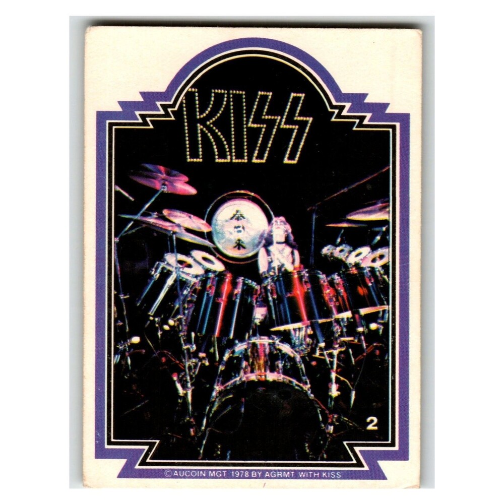 KISS Peter Criss 1978 Trading Card Donruss #2 Original Aucoin Mgt.
